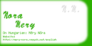 nora mery business card