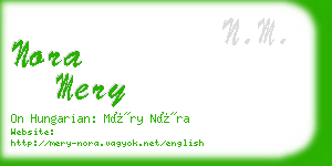 nora mery business card